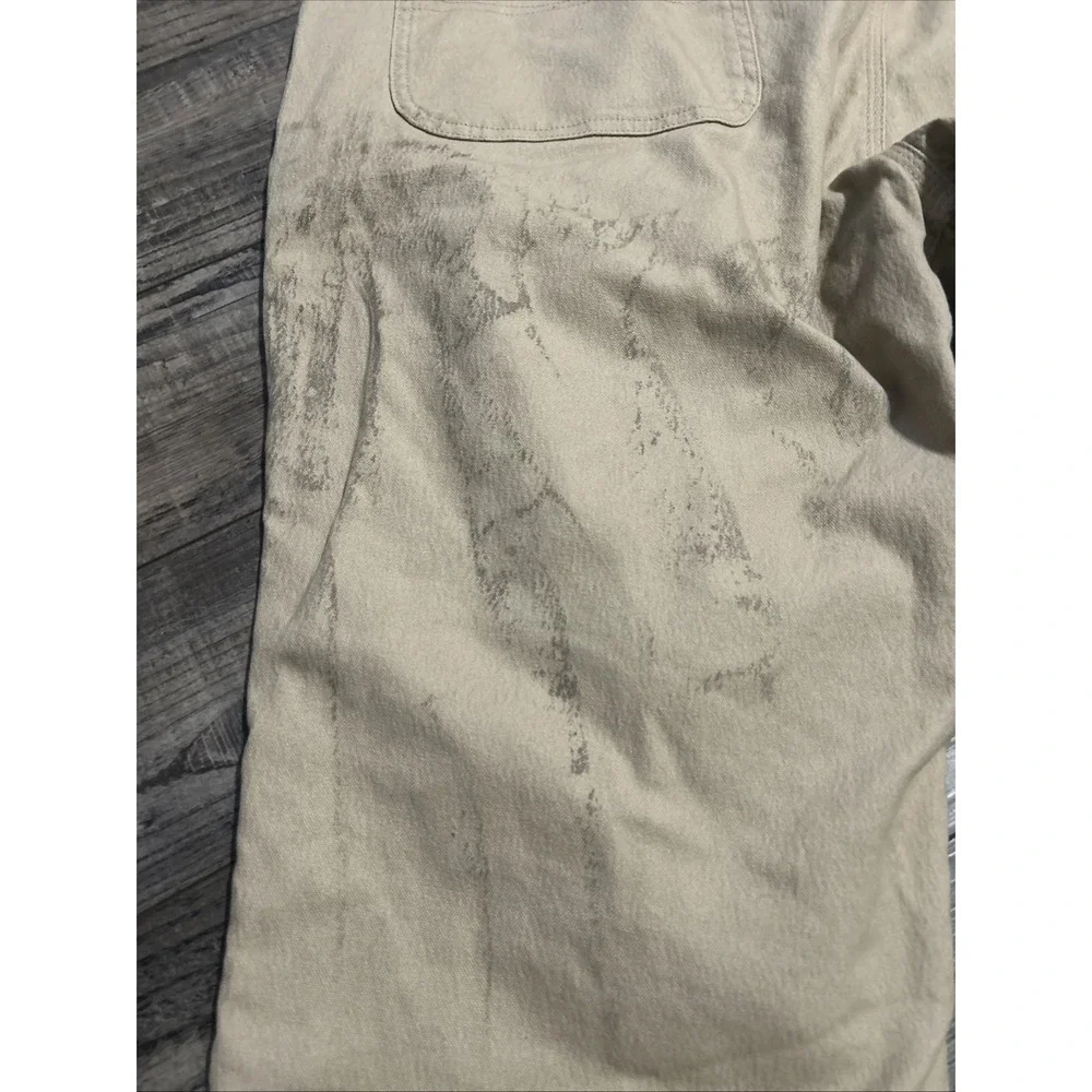 Mountain Khakis Mens Flannel Lined Hiking Pants Size 42x32 Beige, Paint On Them‎